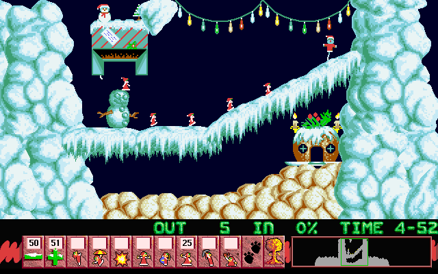 Xmas Lemmings gameplay
