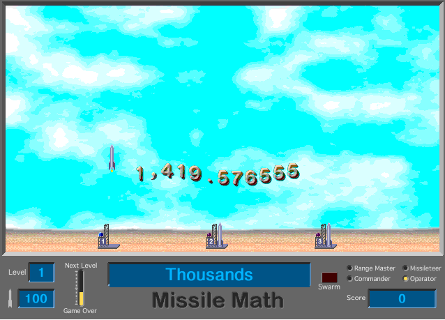Missile Math 1.0 gameplay
